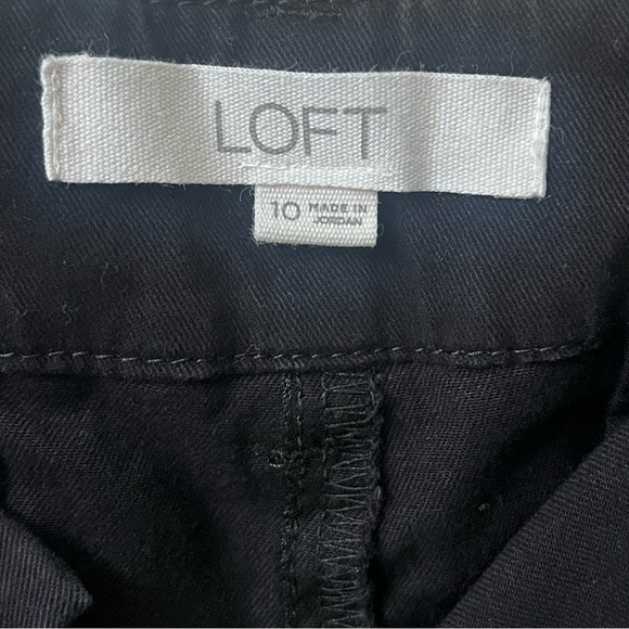 LOFT Black Monroe Chino 4" Cotton Shorts Size 10 - Picture 8 of 9